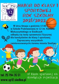 Plakat 1 klasa sportowa